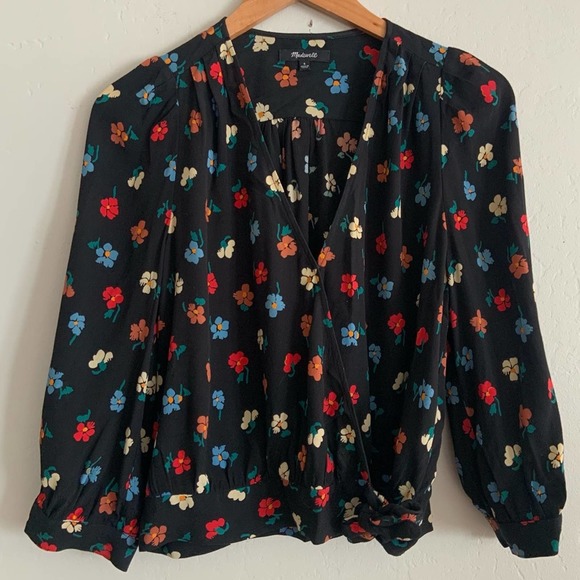 Madewell Wrap Top in Pressed Flowers Small - Picture 2 of 8